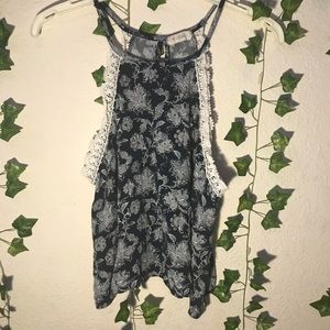 blue halter tank